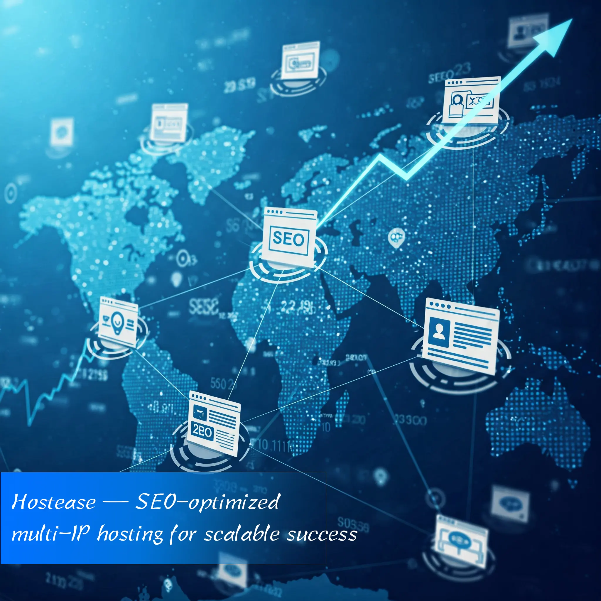 Multi-IP SEO server banner showcasing scalable website deployment