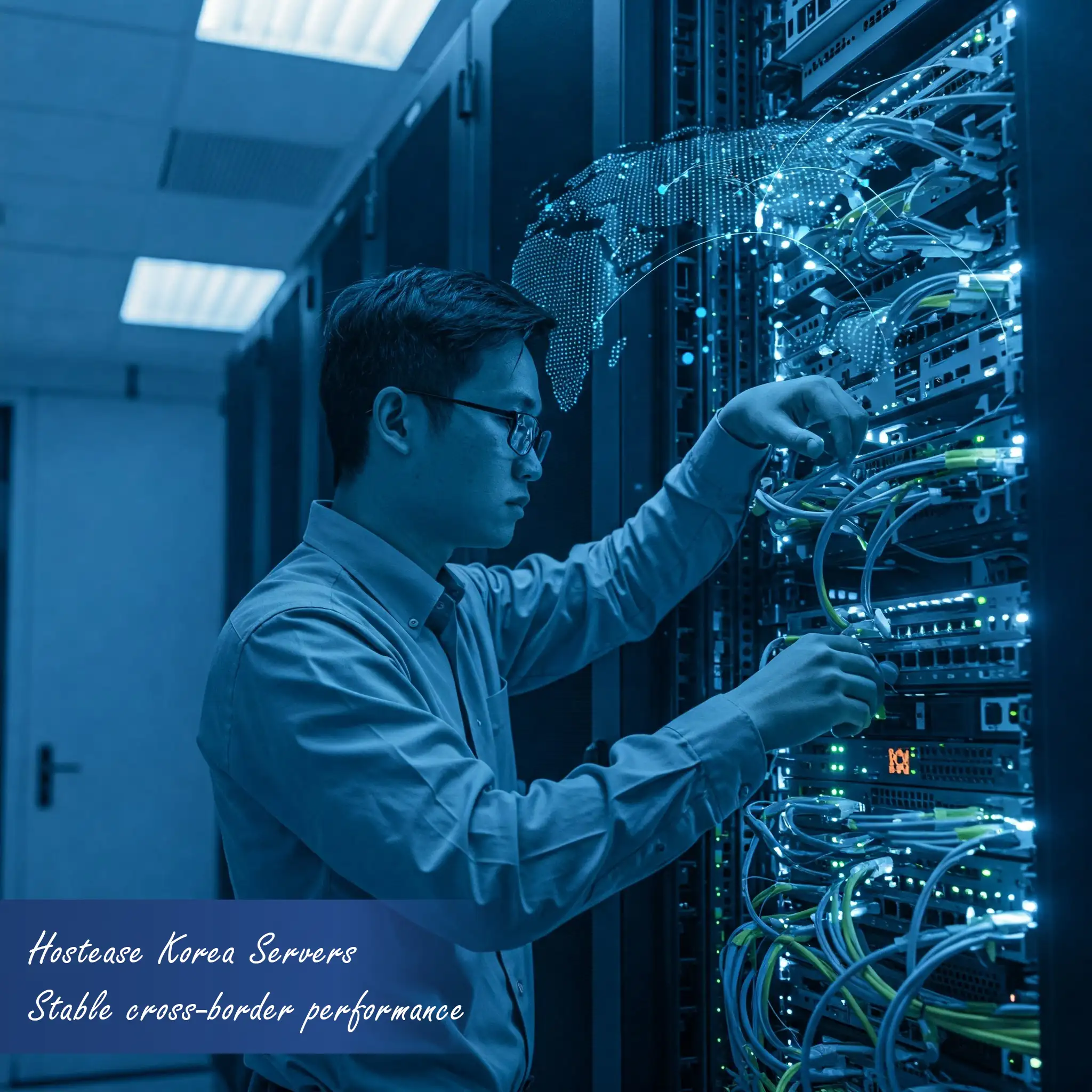 Hostease Korea Server technicians in datacenter